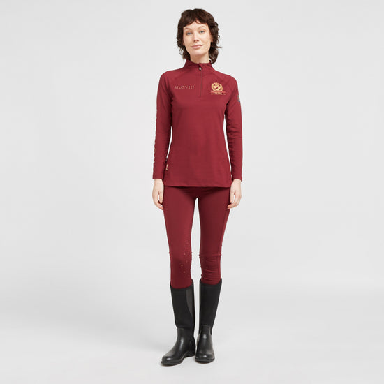 Womens Team Long Sleeve Base Layer Burgundy