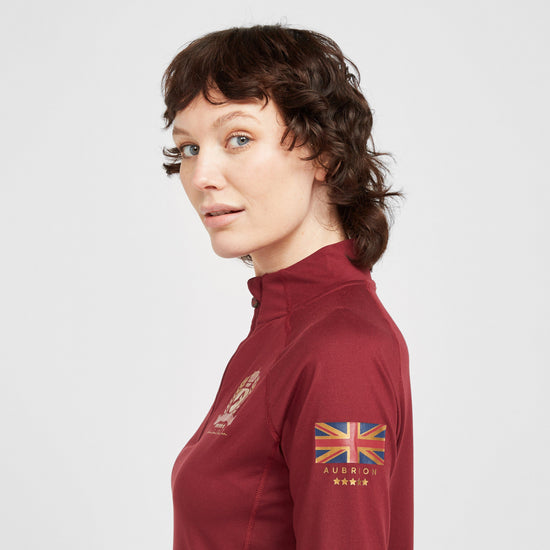 Womens Team Long Sleeve Base Layer Burgundy