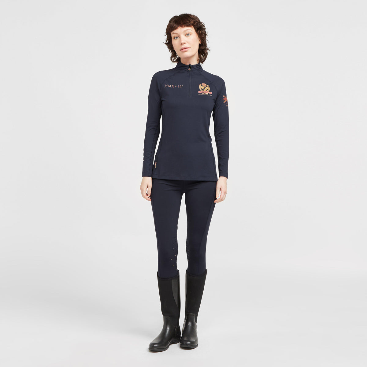 Womens Team Long Sleeve Base Layer Navy