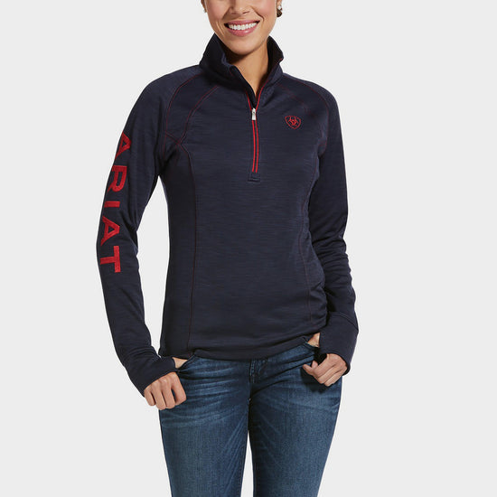 Ladies TEK Team 1/2 Zip Sweatshirt Navy Heather
