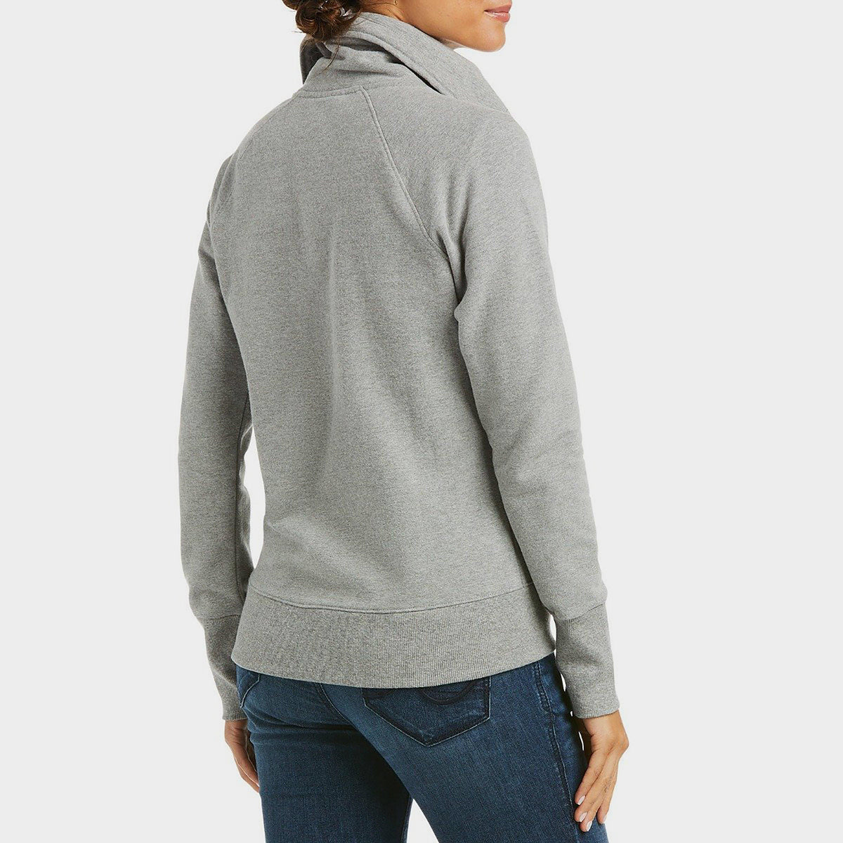 Ladies Team Logo Full Zip Sweatshirt Heather Grey