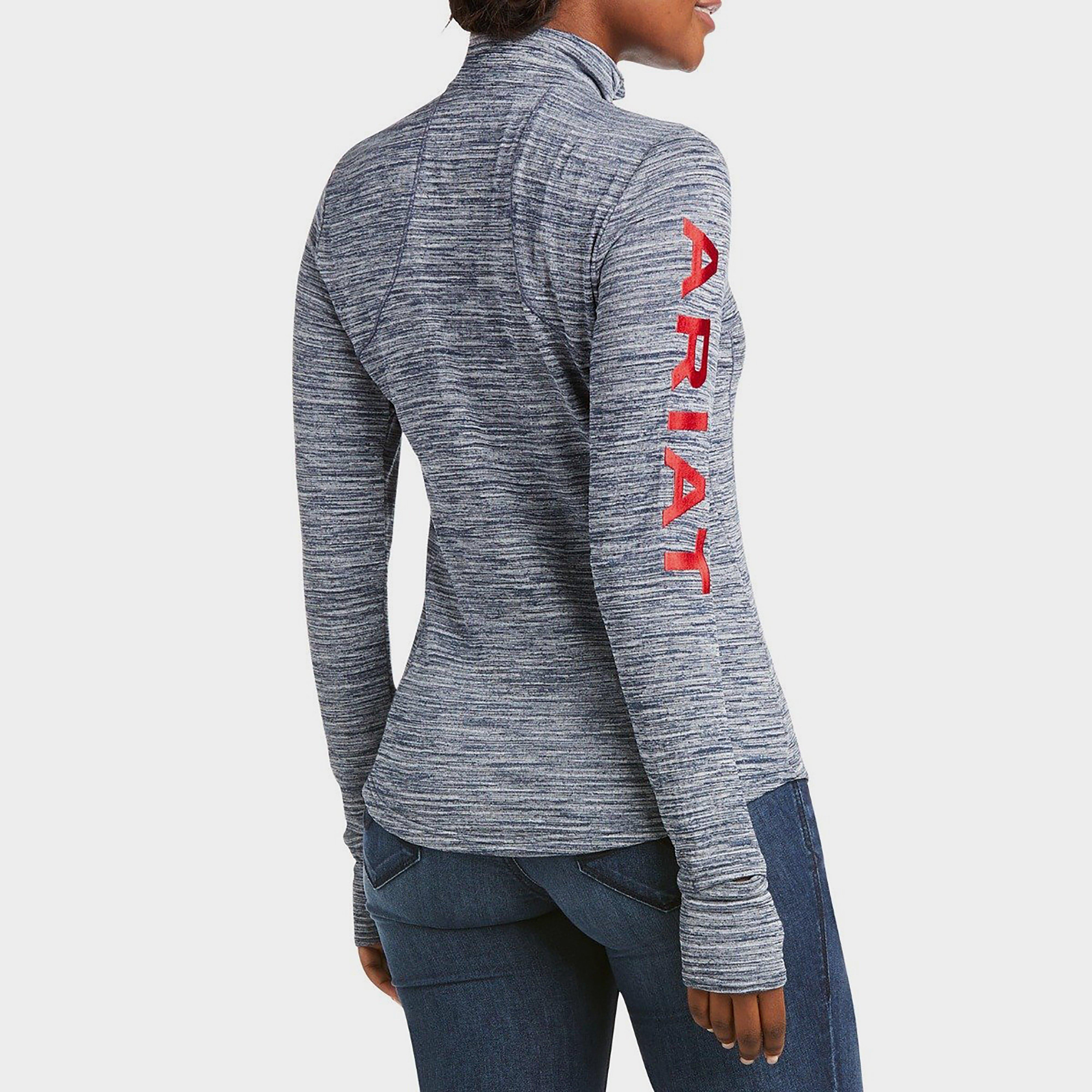 Ladies Team Gridwork 1/4 Zip Baselayer Navy