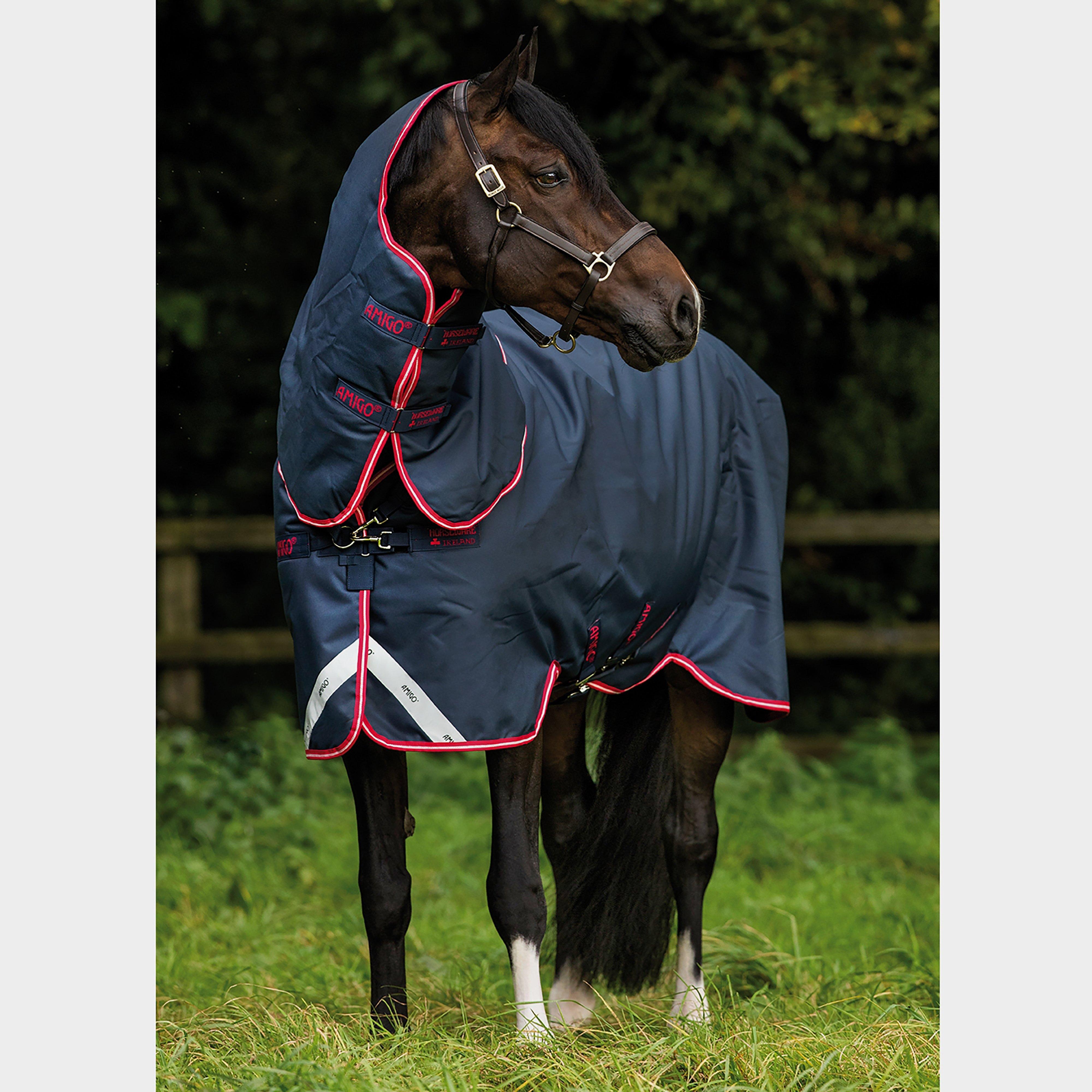 Amigo Bravo 12 Plus Medium Weight Detach-A-Neck Turnout Rug Grey/Red