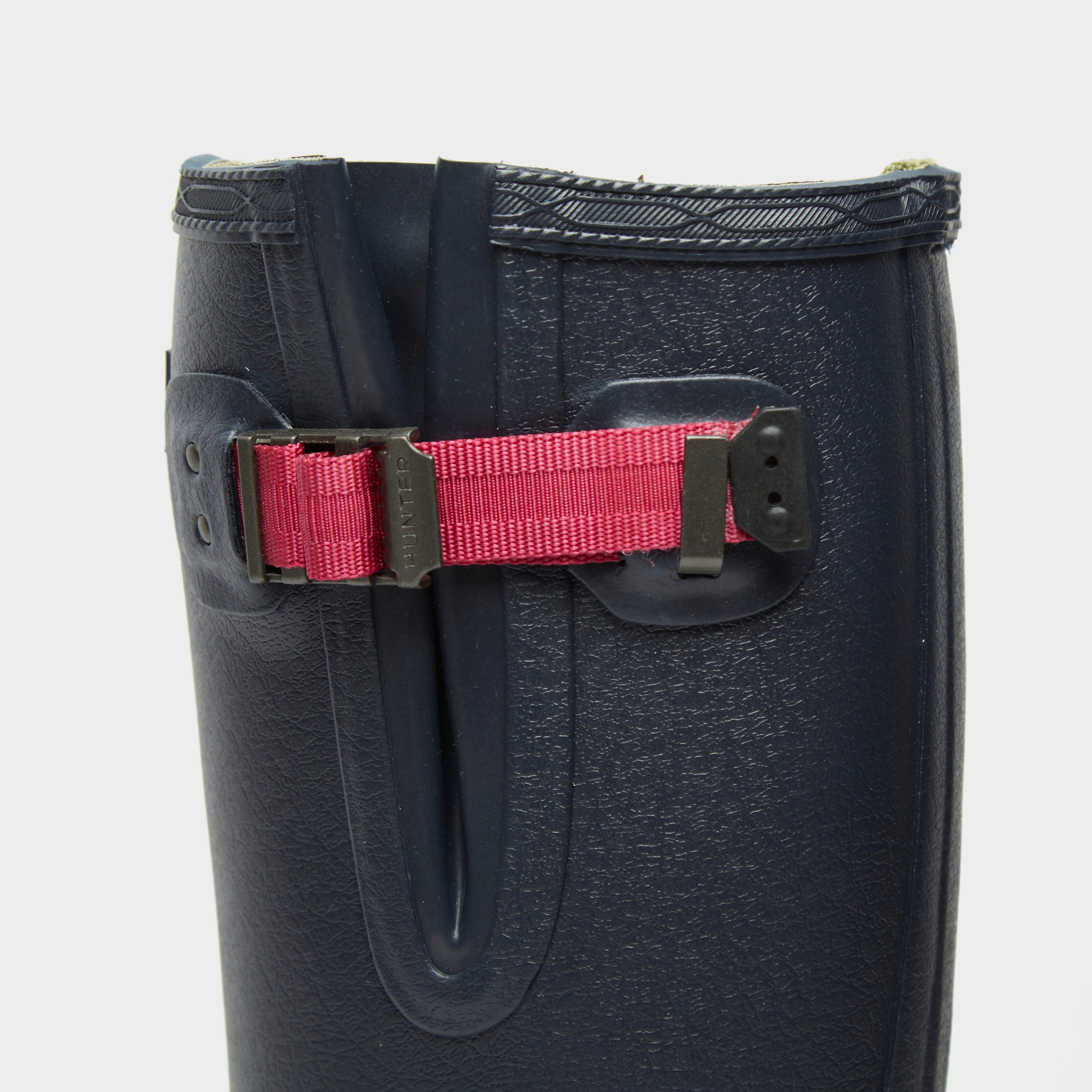 Womens Balmoral Neoprene Side Adjustable Wellington Boots Navy/Peppercorn