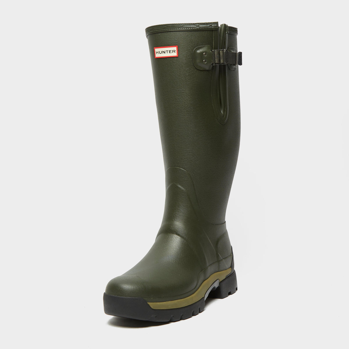 Mens Balmoral Neoprene Side Adjustable Wellington Boots Dark Olive