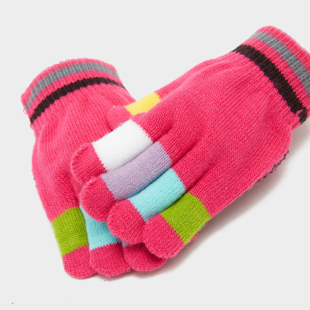 Childs Magic Pimple Riding Gloves Pink Multi