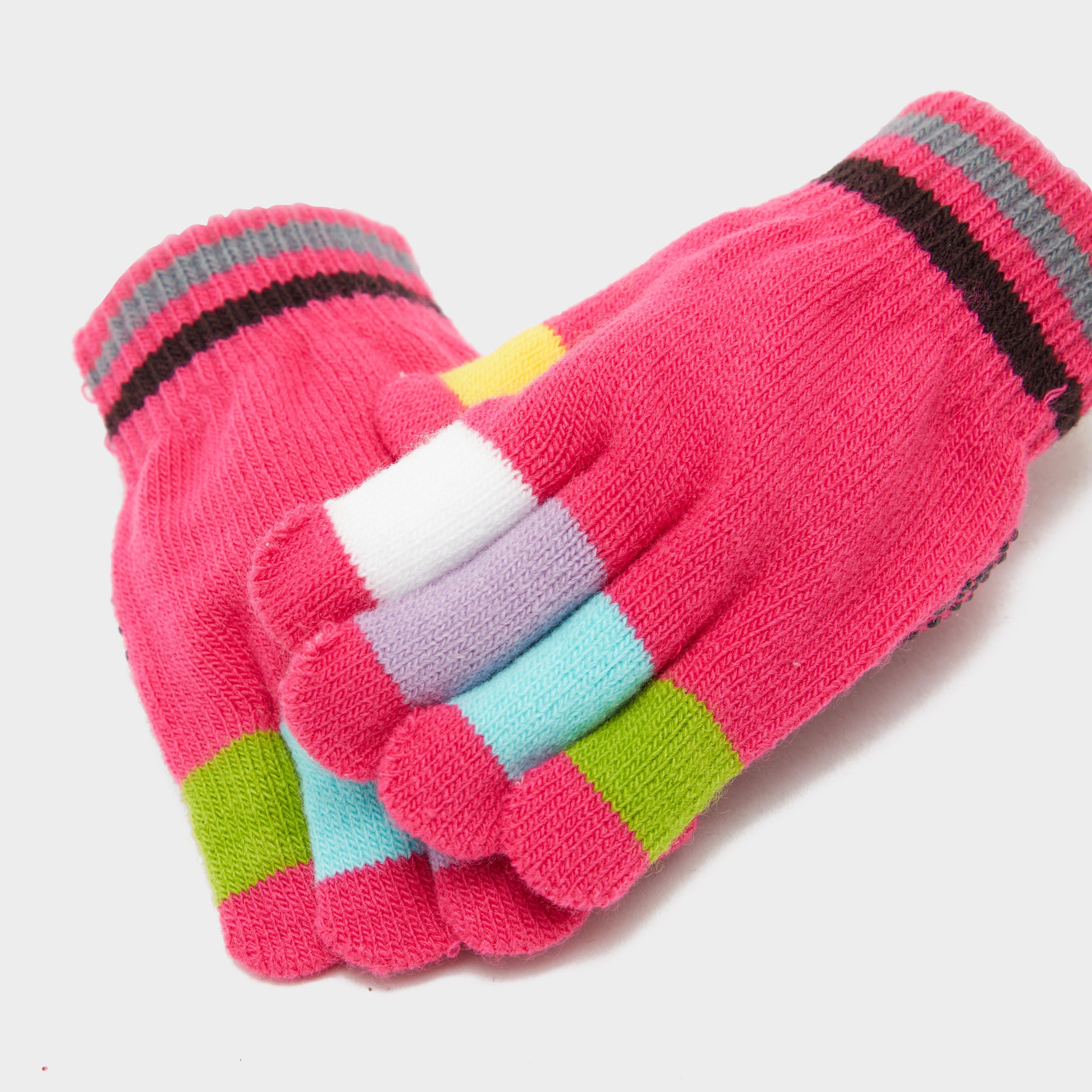 Childs Magic Pimple Riding Gloves Pink Multi