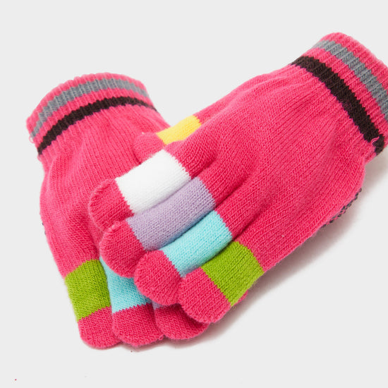 Childs Magic Pimple Riding Gloves Pink Multi