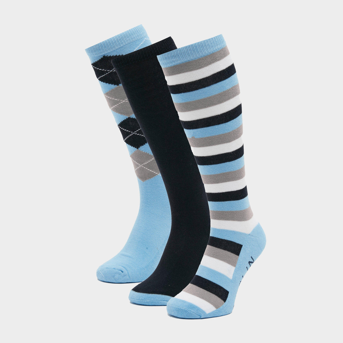 Socks Pack of 3 Light Blue/Navy/Grey