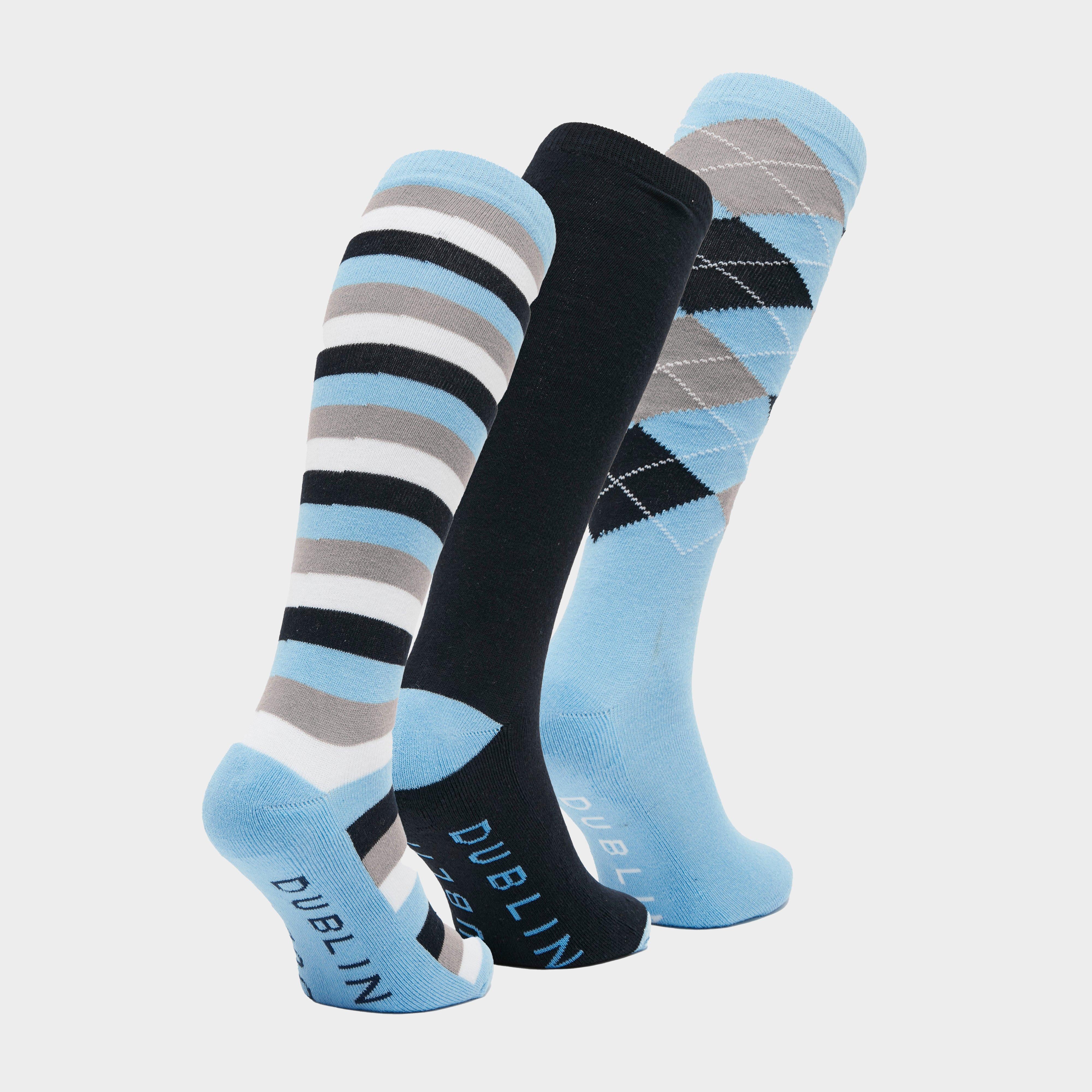 Socks Pack of 3 Light Blue/Navy/Grey