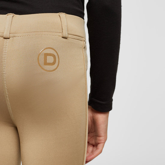 Childs Performance Flex Knee Patch Riding Tights Beige