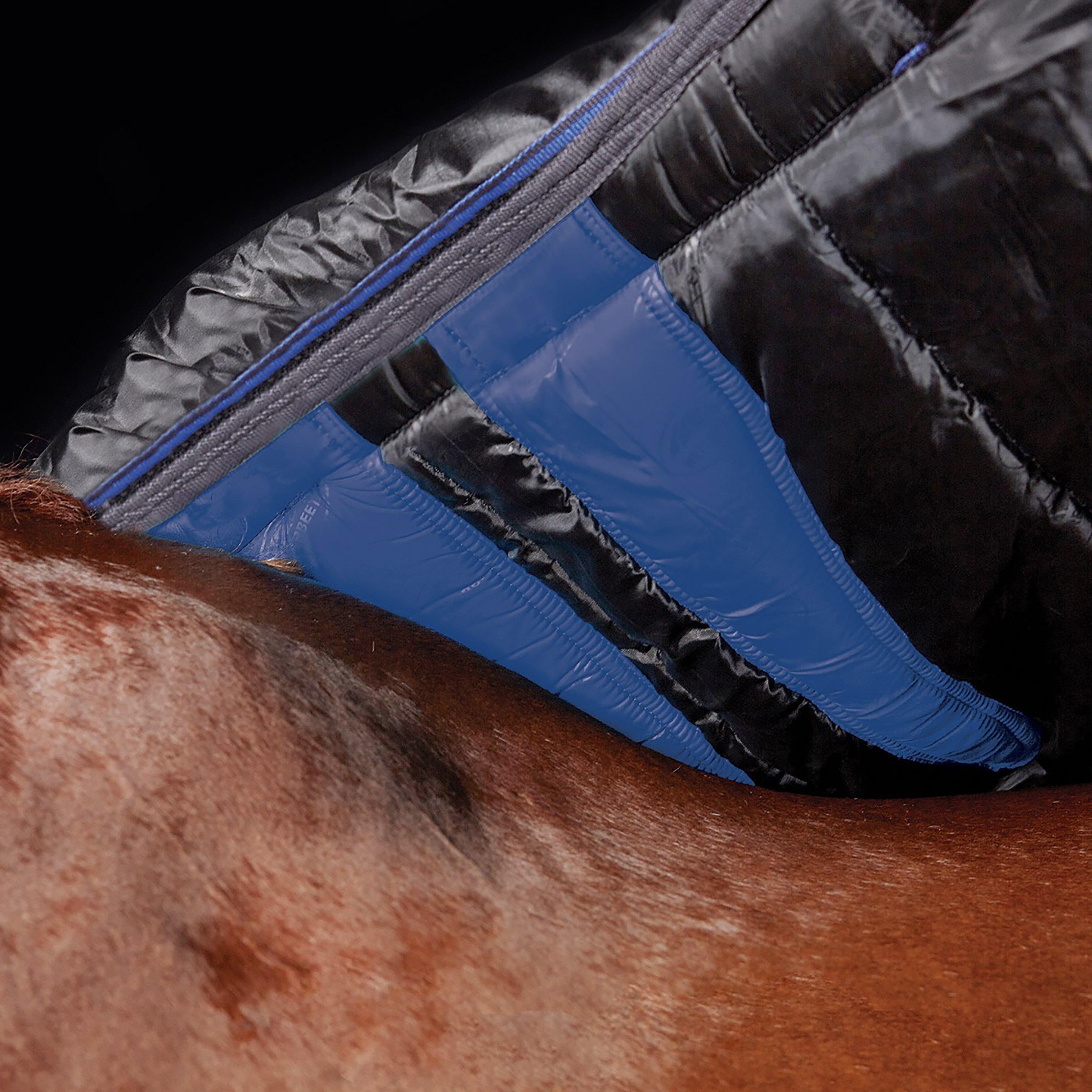 ComFiTec Therapy-Tec Channel Quilt 220g Medium Weight Detach-A-Neck Stable Rug Black/Red/Silver