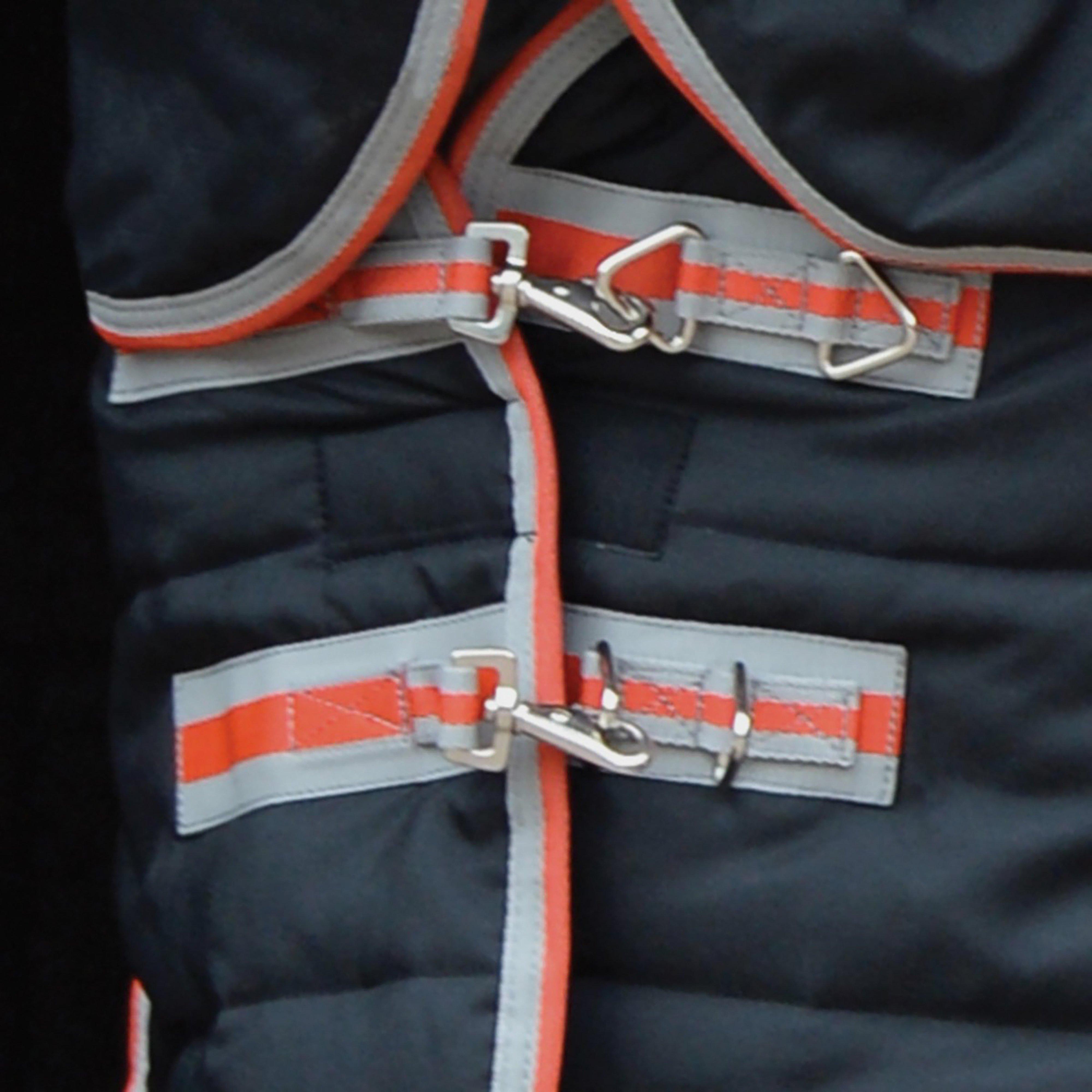 ComFiTec Therapy-Tec Channel Quilt 220g Medium Weight Detach-A-Neck Stable Rug Black/Red/Silver