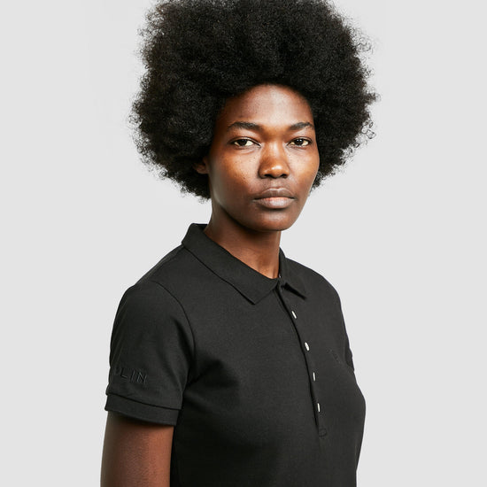 Womens Lily Cap Sleeve Polo Black