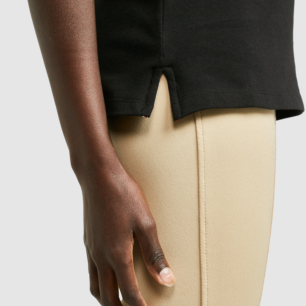 Womens Lily Cap Sleeve Polo Black