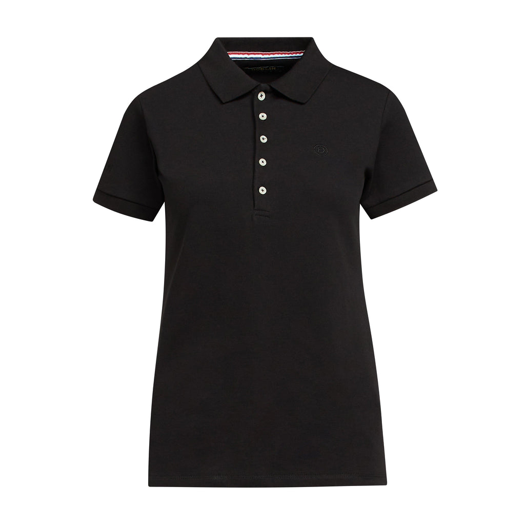 Womens Lily Cap Sleeve Polo Black
