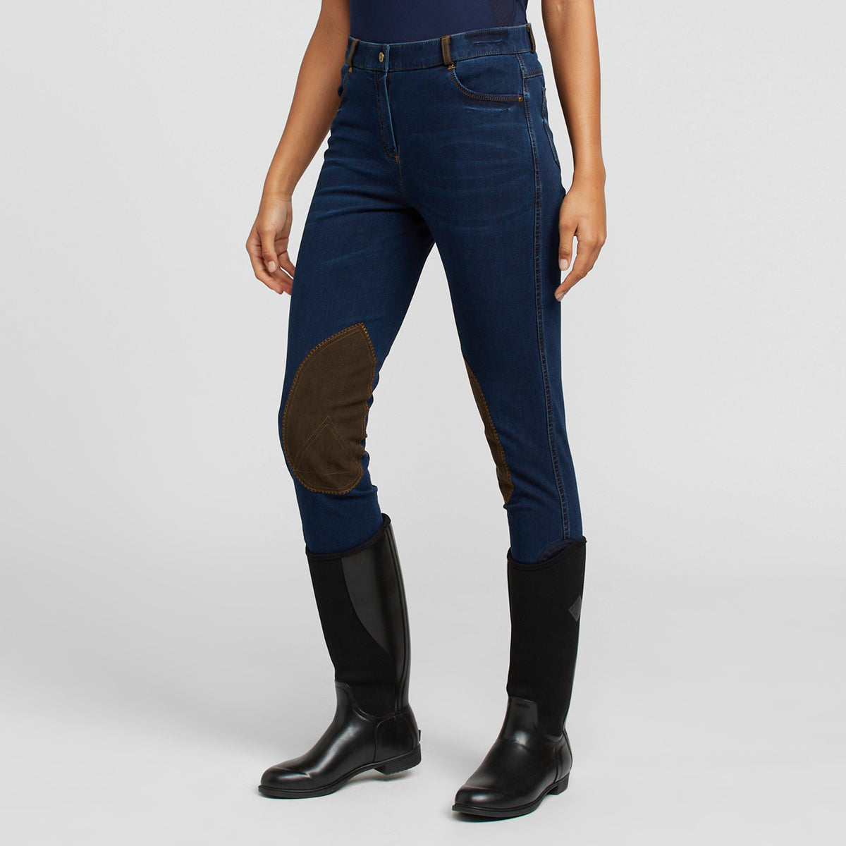 Womens Shona Denim Breeches Blue Denim