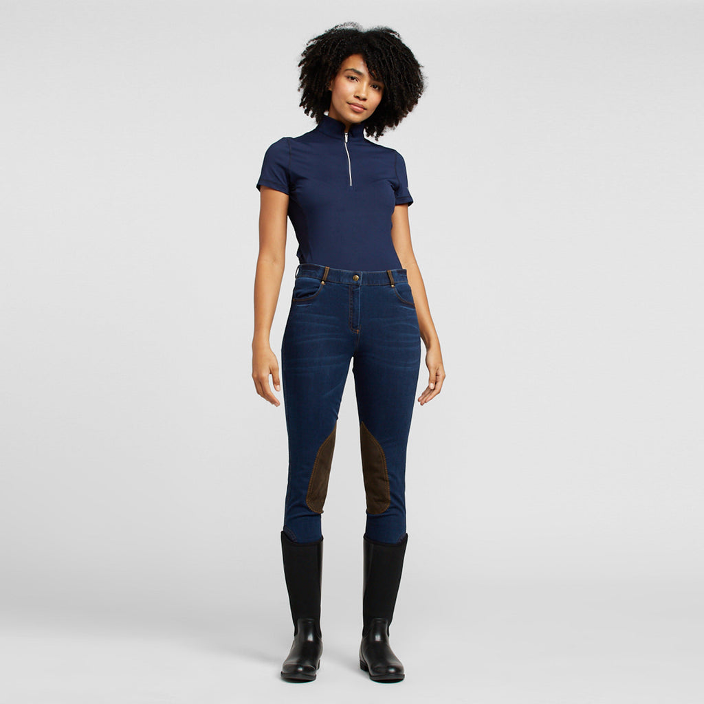 Womens Shona Denim Breeches Blue Denim