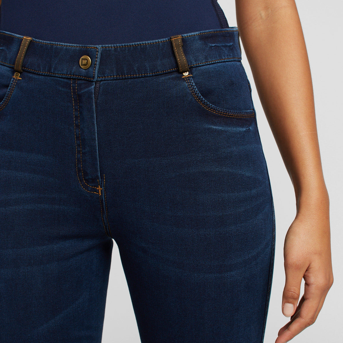 Womens Shona Denim Breeches Blue Denim