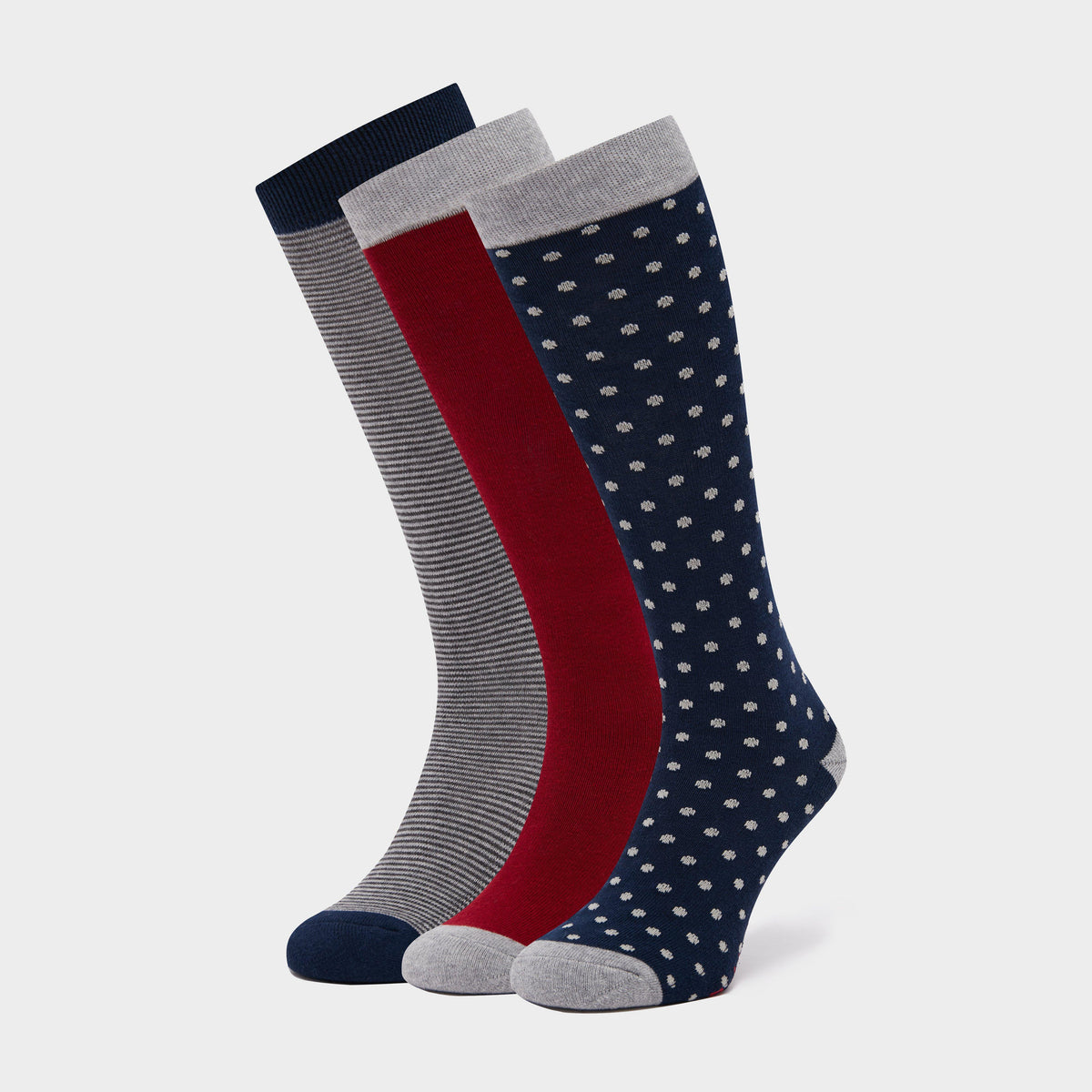 Classic Socks 3 Pack Burgundy