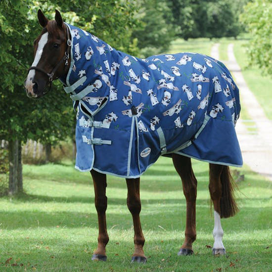 ComFiTec Essential 220g Medium Weight Combo Neck Turnout Rug Racoon