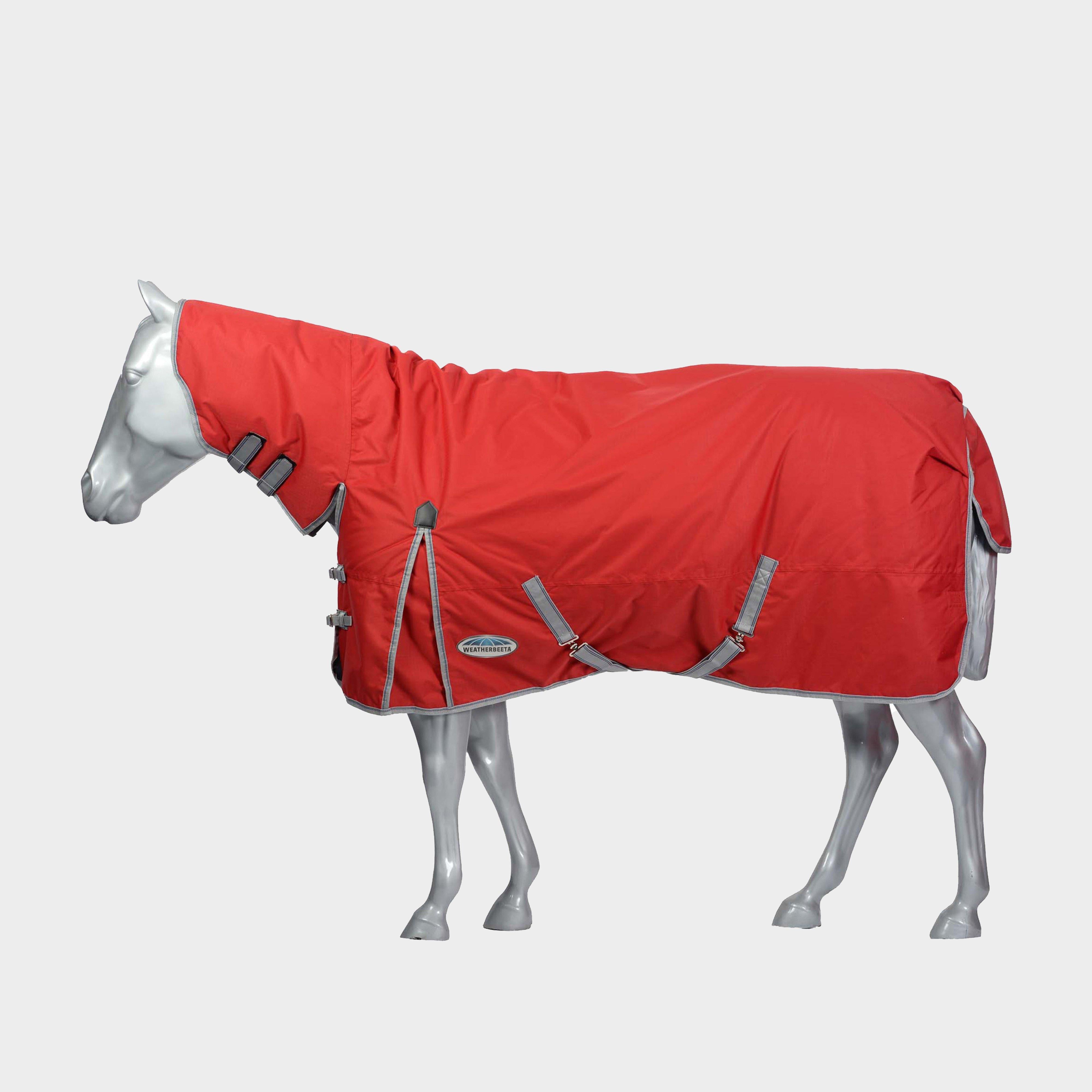 ComFiTec Classic 100g Medium/Lite Weight Combo Turnout Rug Red/Silver/Navy
