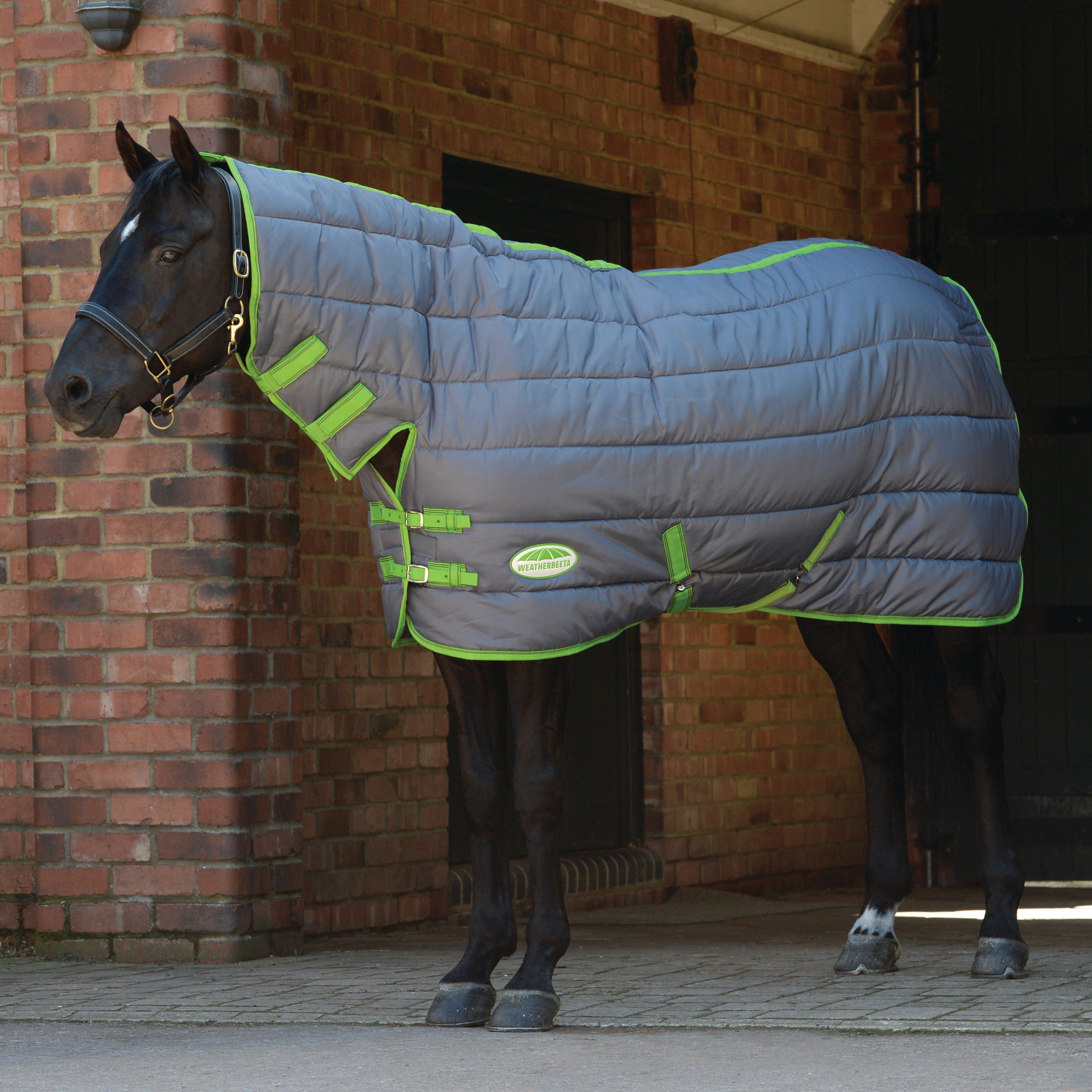 ComFiTec 210D Channel Quilt 220g Medium Weight Combo Neck Stable Rug Grey/Lime