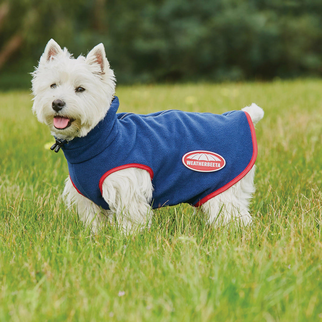 ComFiTec Fleece Zip Dog Coat Navy/Red
