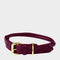 Rolled Leather Collar Maroon