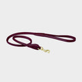 Rolled Leather Lead Maroon
