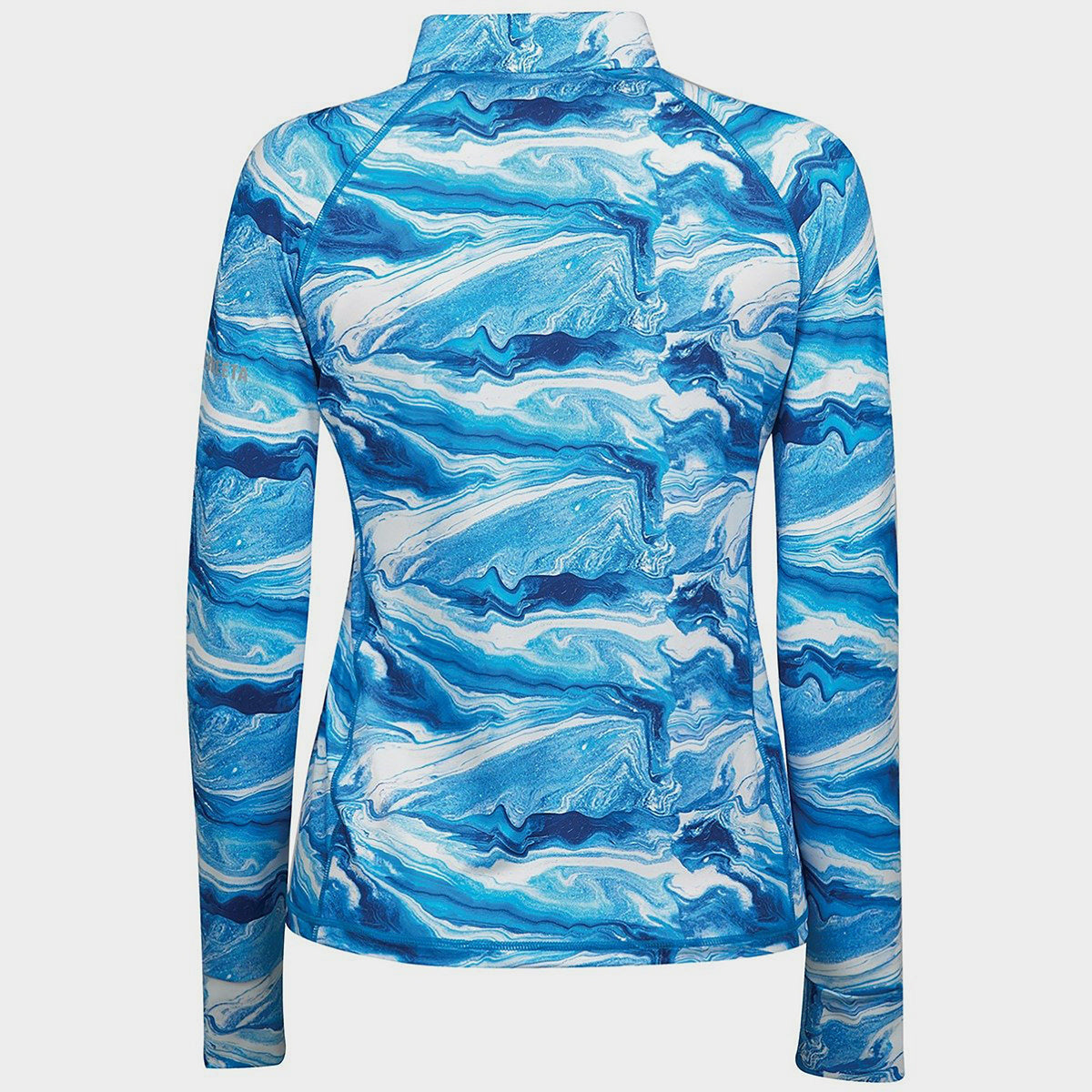 Long Sleeve Ruby Marble Top Blue Swirl Marble