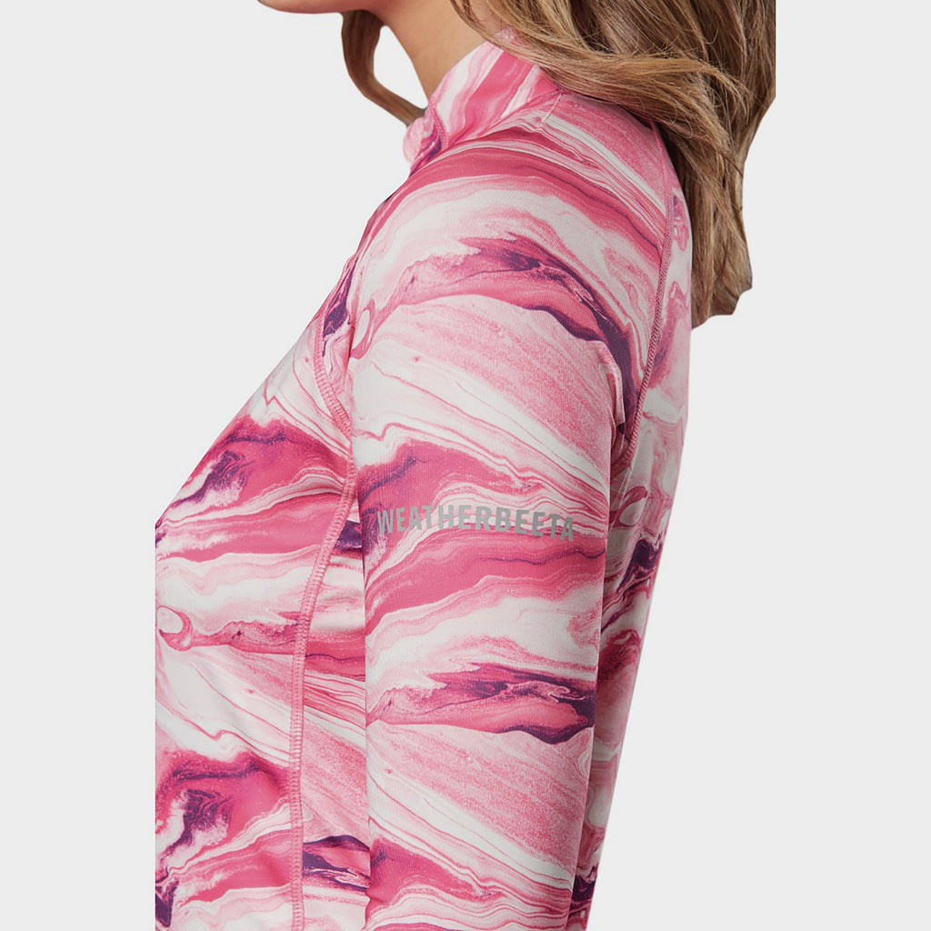 Long Sleeve Ruby Marble Top Pink Swirl Marble