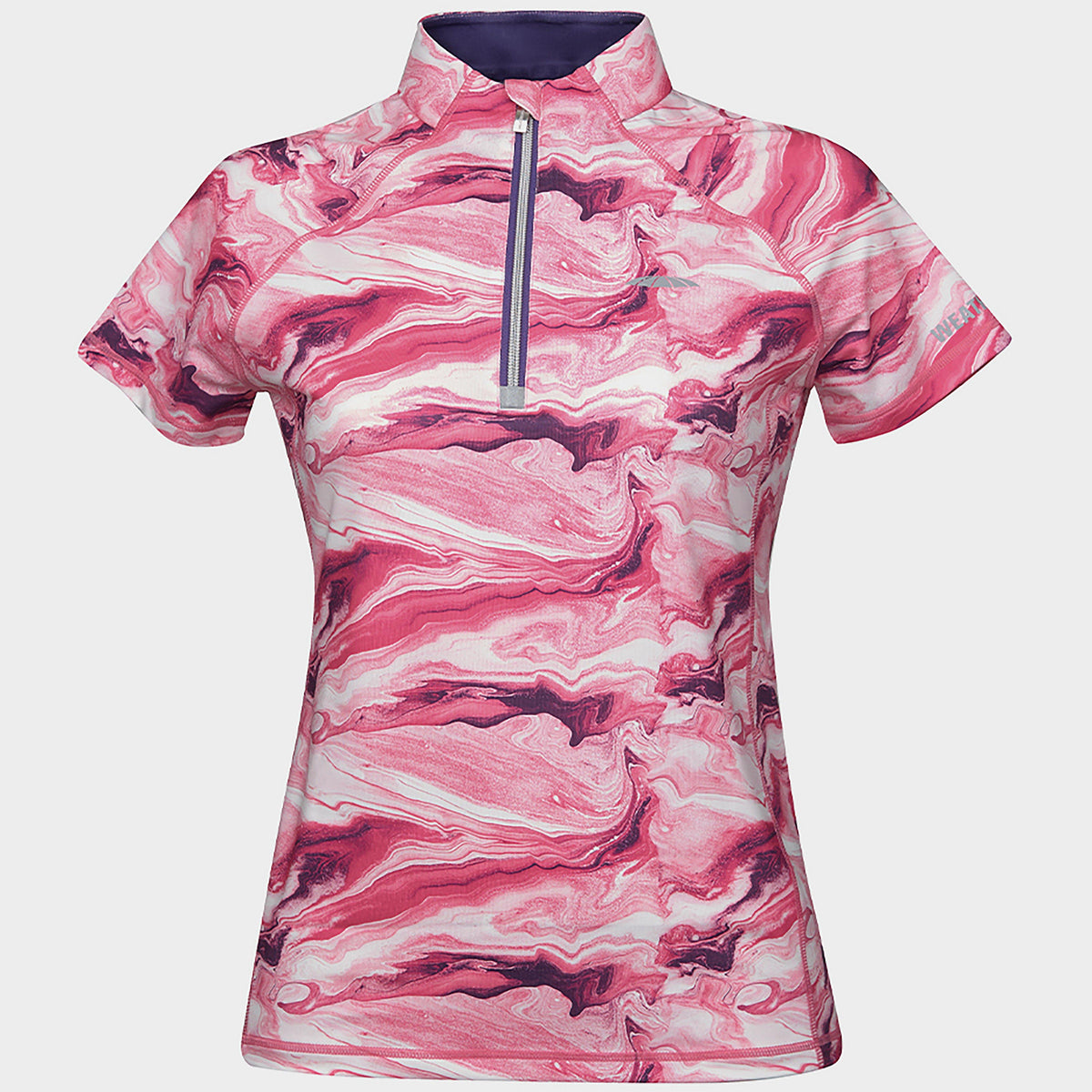 Short Sleeve Ruby Marble Top Pink Swirl Marble