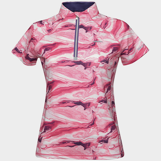 Short Sleeve Ruby Marble Top Pink Swirl Marble