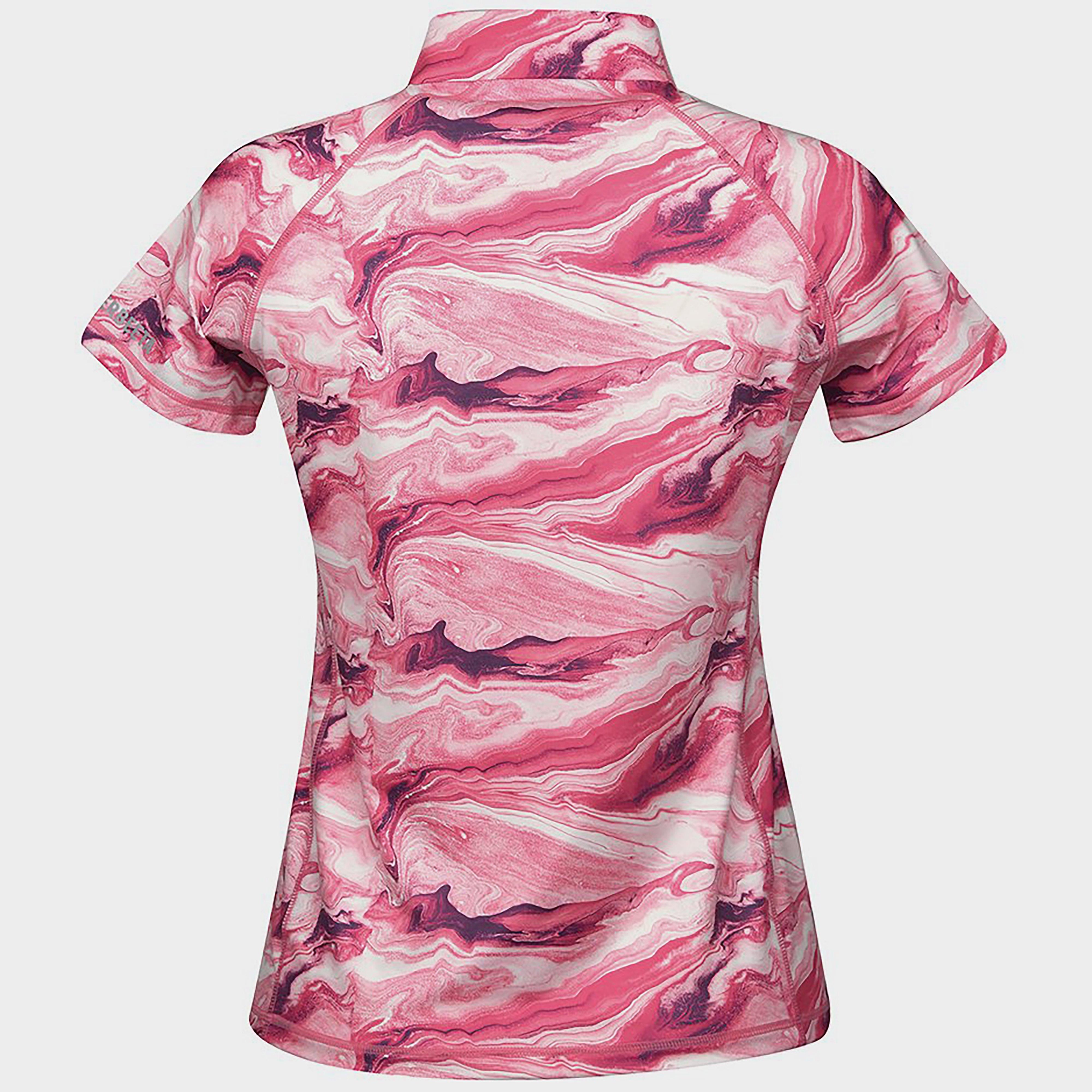 Short Sleeve Ruby Marble Top Pink Swirl Marble