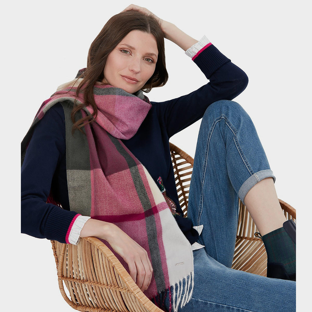 Ladies Bracken Scarf Black Check