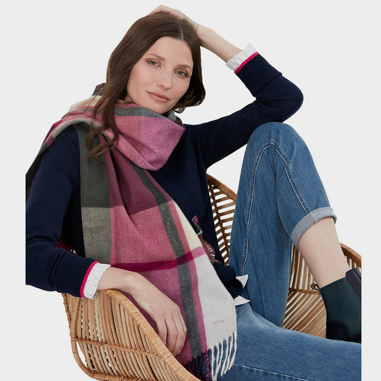 Ladies Bracken Scarf Black Check