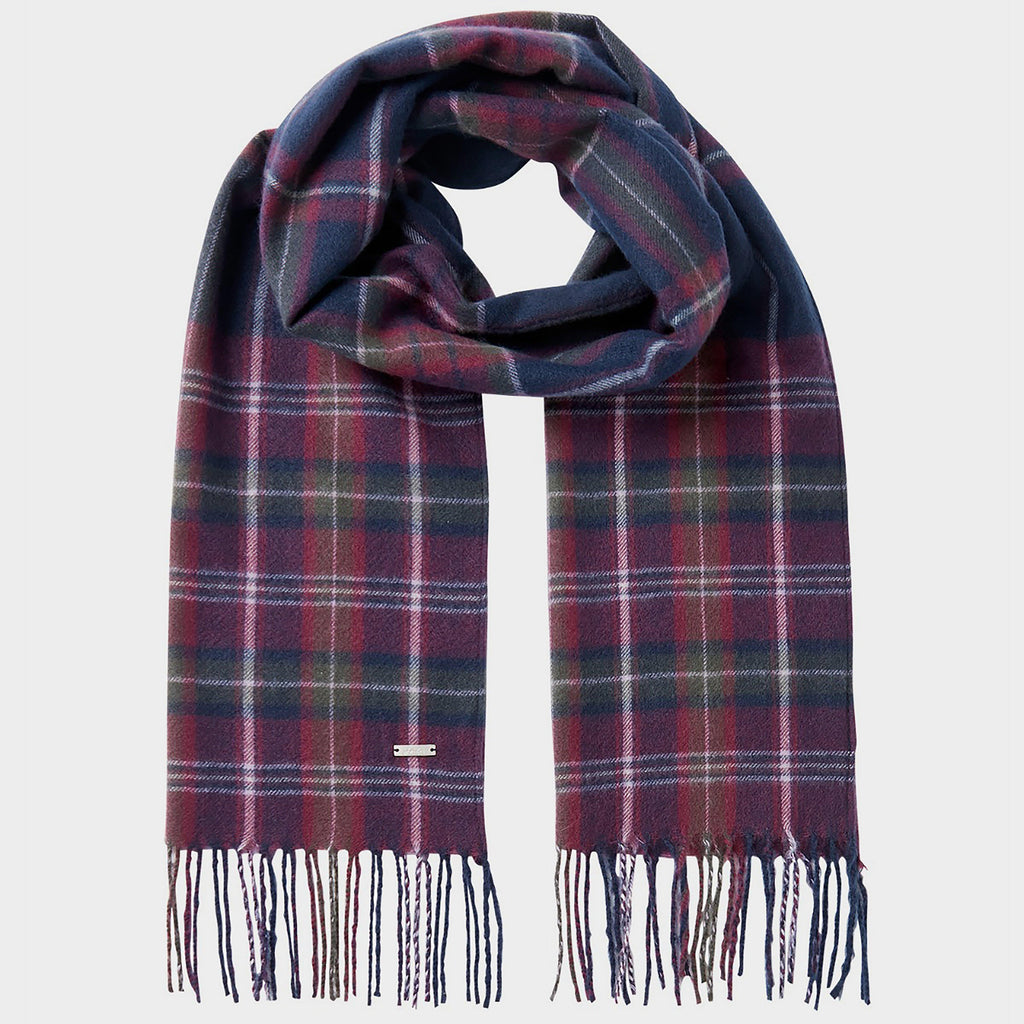 Womens Bracken Scarf Navy Purple Check