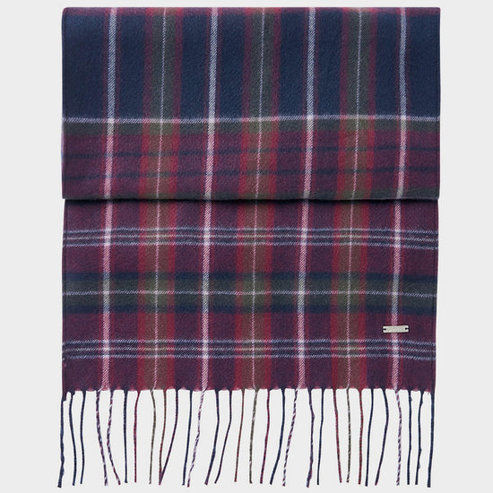Womens Bracken Scarf Navy Purple Check