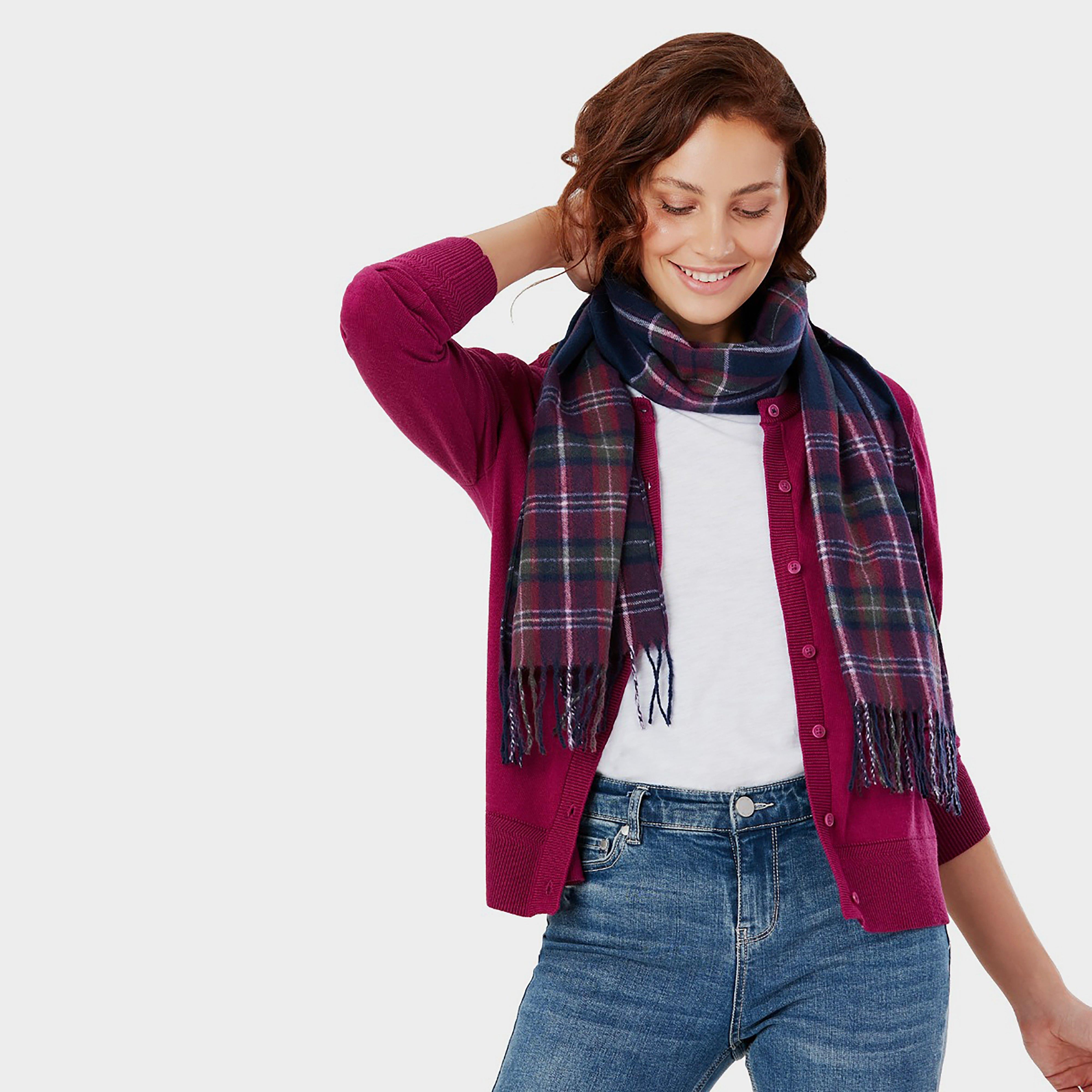 Womens Bracken Scarf Navy Purple Check