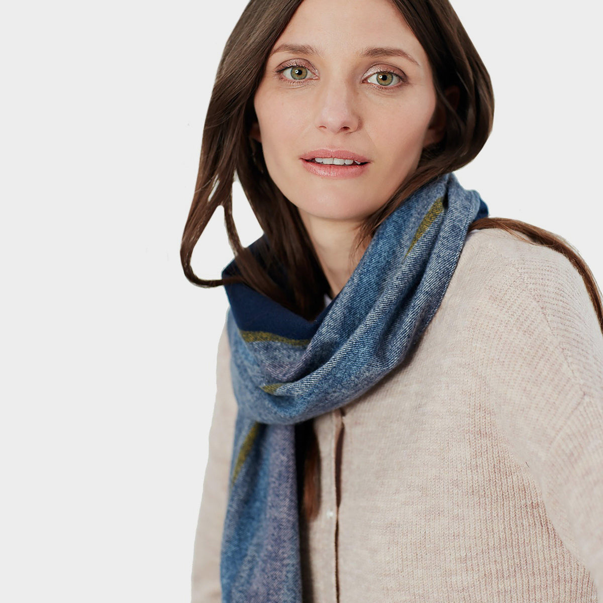 Ladies Bracken Scarf Pink Blue Check
