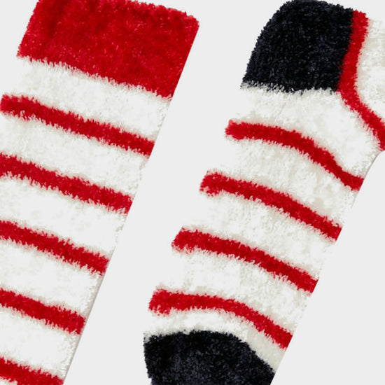 Fab Fluffy Socks Cream Stripe