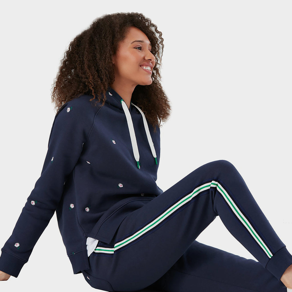 Womens Rowley Embroidered Sweatshirt Navy Ditsy