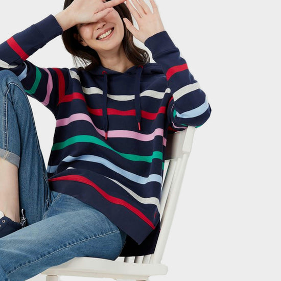 Ladies Rowley Reglan Sweatshirt Navy Multistripe