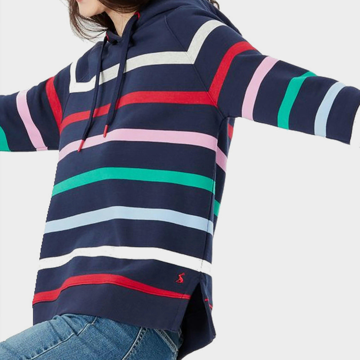 Ladies Rowley Reglan Sweatshirt Navy Multistripe