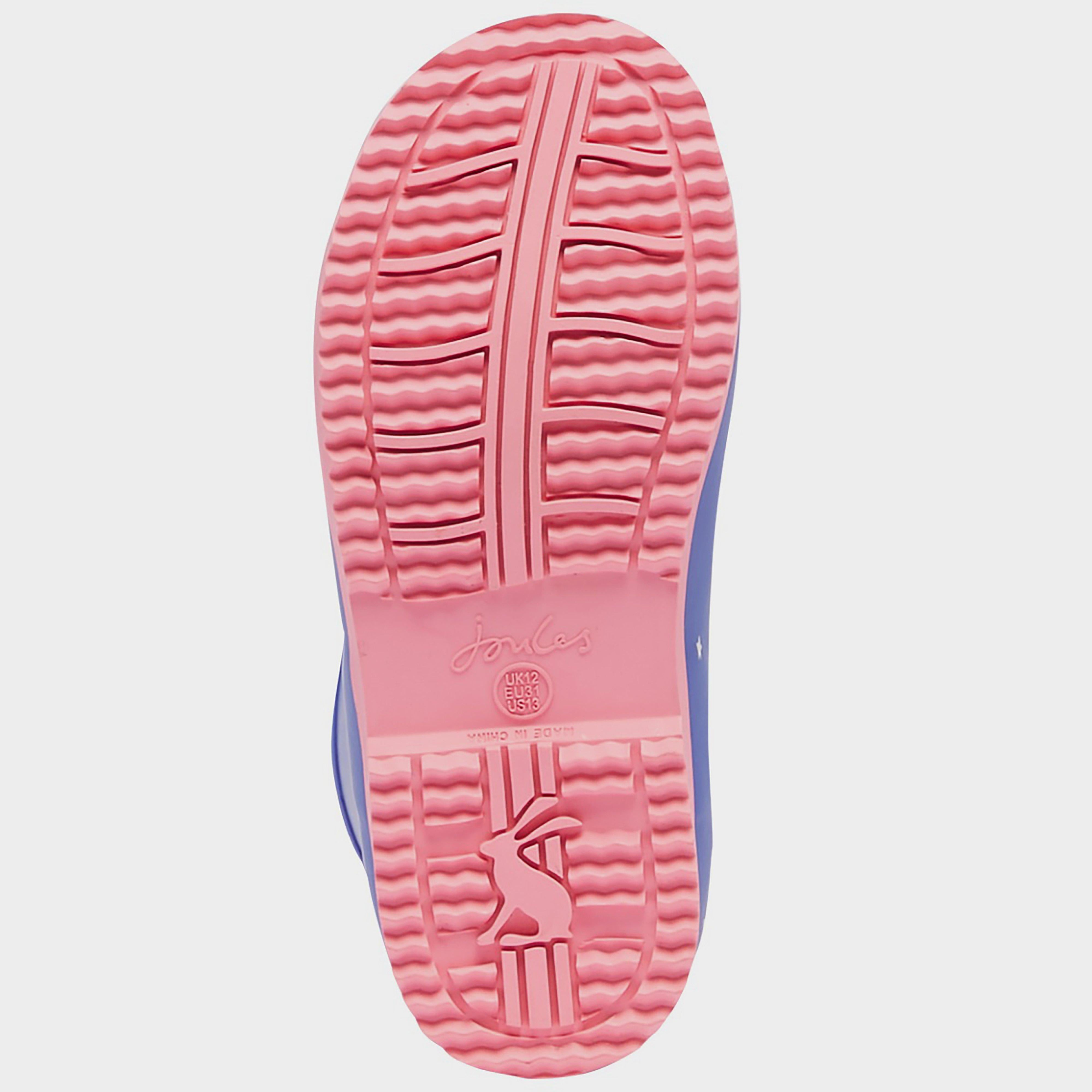 Junior Roll Up Wellies Blue Clouds