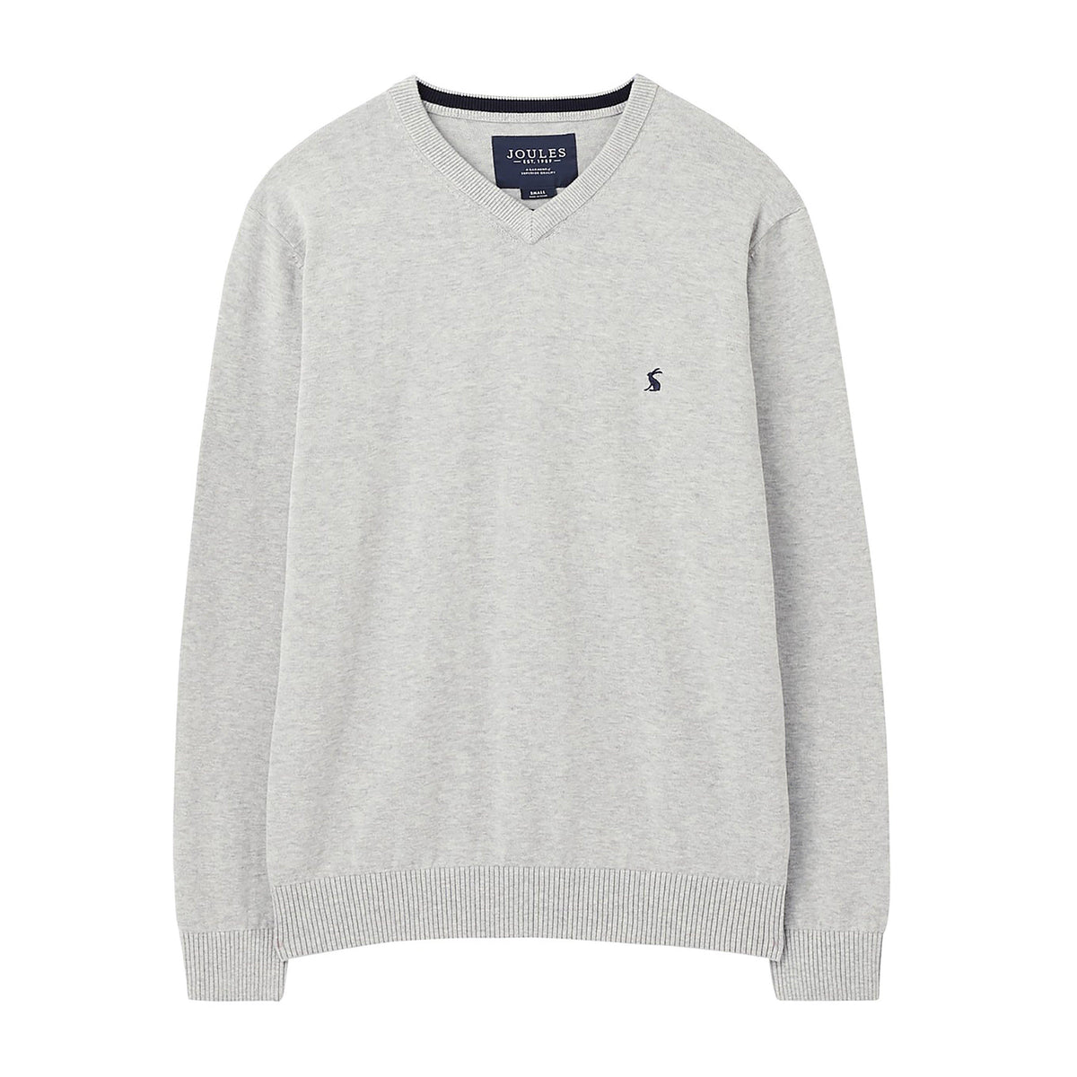 Mens Jarvis V-Neck Knit Sweater Light Grey Marl