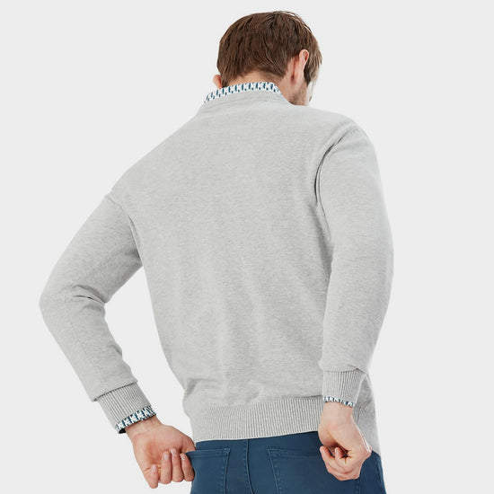 Mens Jarvis V-Neck Knit Sweater Light Grey Marl