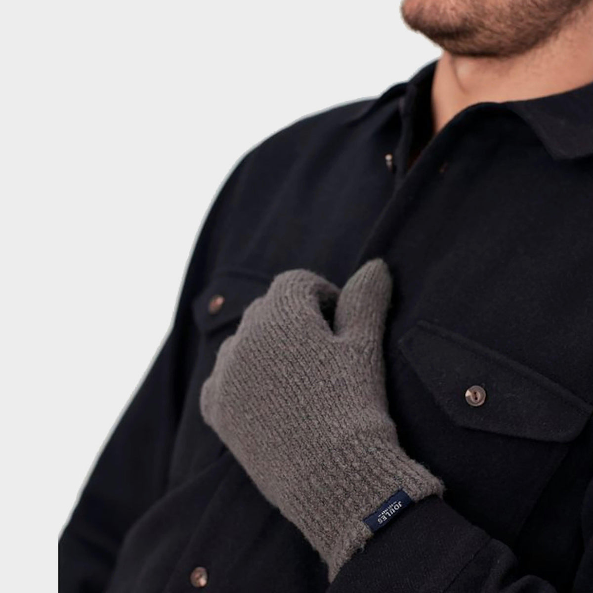 Bamburgh Knitted Gloves Grey Marl