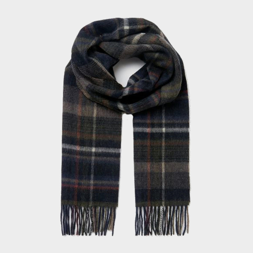Tytherton Wool Scarf Green Navy Check